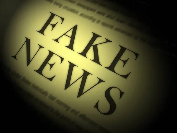 Fake News Newspaper Depicts Media Hoax Misinformation Lies Journalism False — Stock Photo, Image