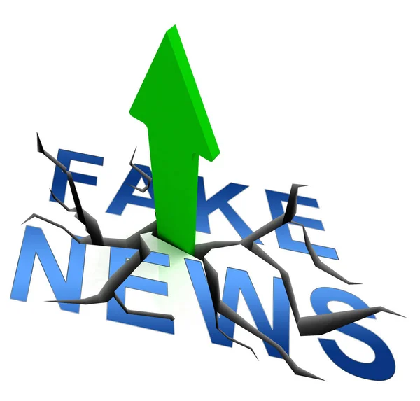 假新闻图标字意味着错误信息或虚假信息 在线骗局或误导信息 — 图库照片