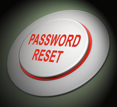 Reset Password Button To Redo Security Of PC. New Code For Securing Computer - 3d Illustration clipart