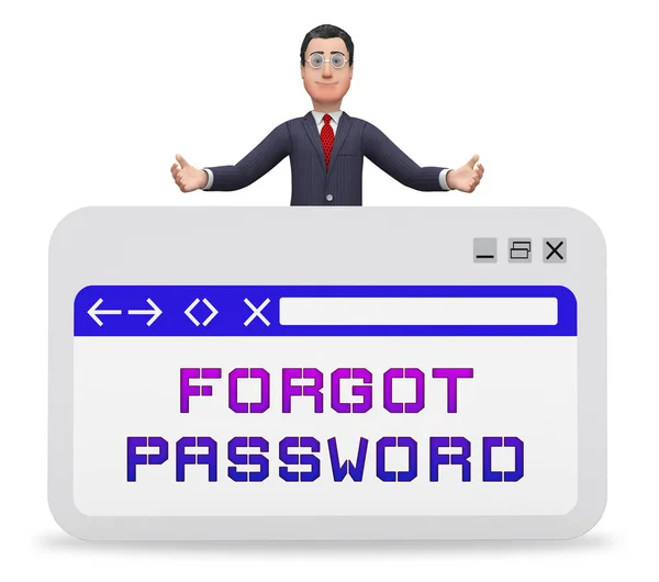 Passwort Vergessen Webseite Zeigt Login Authentifizierung Ungültig Login Sicherheitsüberprüfung Merken — Stockfoto
