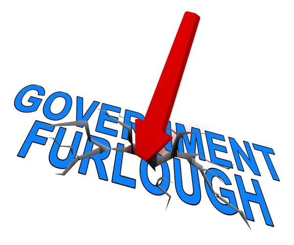 Government Furlough Arrow Means Layoff Federal Workers National Shutdown Washington — Stock Photo, Image