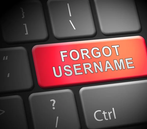 Forgot Username Keyboard Means Wrong Userid Entered Online Access Security — Stock Photo, Image