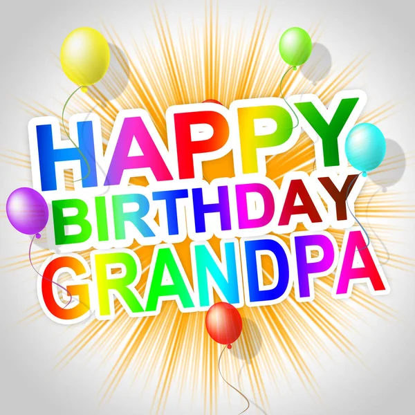 Happy Birthday Grandpa Card Surprise Greeting Grandad Best Wishes Grandfather — Stock Photo, Image