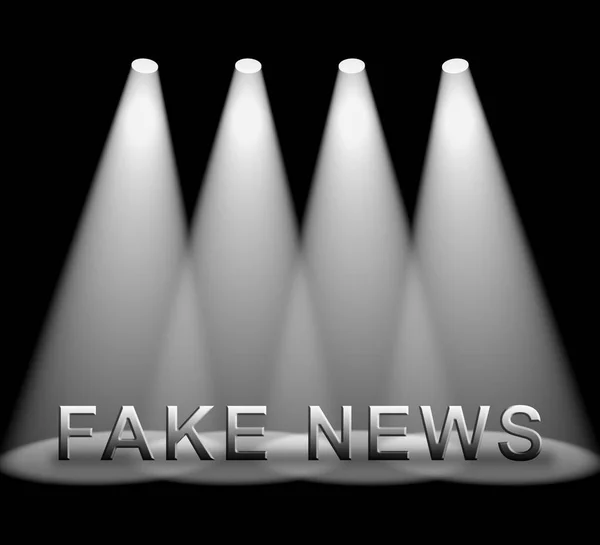 Fake News Icon Lights Significa Desinformación Desinformación Engaño Línea Información — Foto de Stock