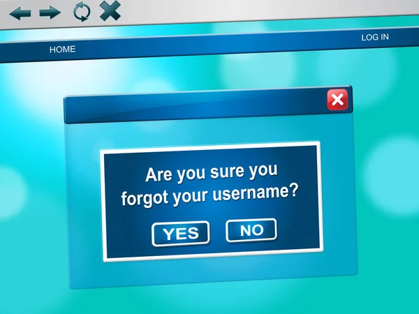 Olvidado Nombre Usuario Mensaje Significa Incorrecto Usuario Entró Error Seguridad —  Fotos de Stock