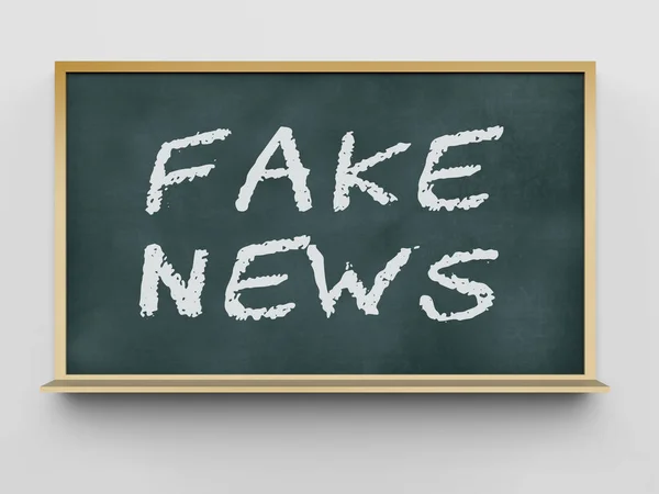 Fake News Icon Blackboard Significa Desinformação Desinformação Online Fraude Informações — Fotografia de Stock