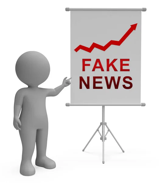 Fake News Media Graph Depicts Online Hoax Misinformation Lies Journalism — Stock Photo, Image