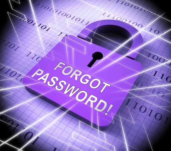 Forgot Password Padlock Shows Login Authentication Invalid Remember Login Security — Stock Photo, Image