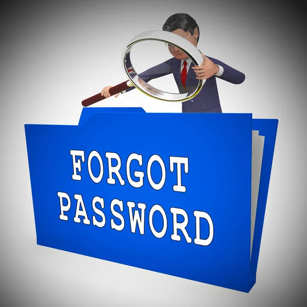 Forgot Password Folder Shows Login Authentication Invalid Remember Login Security — Stock Photo, Image