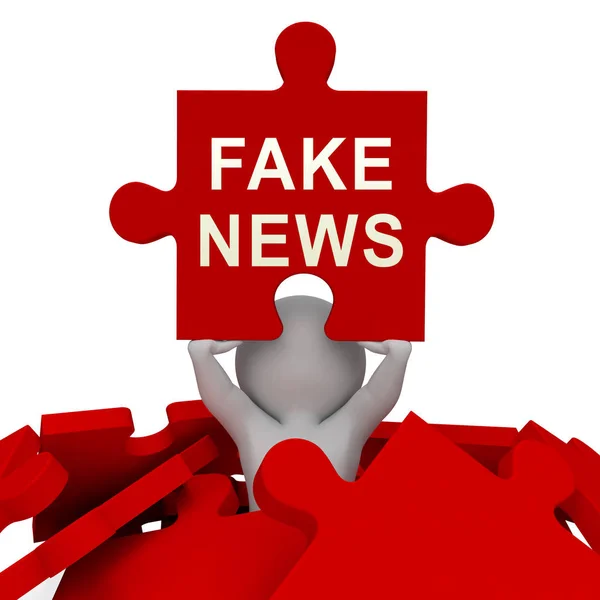 Fake News Media Depicts Online Hoax Misinformation Lies Journalism False — Stock Photo, Image