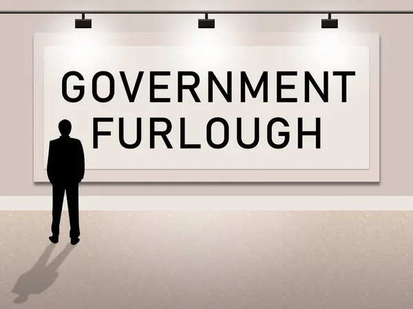 Government Furlough Sign Means Layoff Federal Workers National Shutdown Washington — Stock Photo, Image
