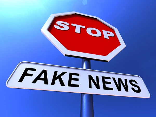 假新闻图标符号意味着虚假信息或虚假信息 在线骗局或误导信息 — 图库照片