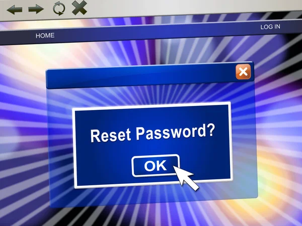 Reset Password Popup Redo Security New Code Securing Computer Illustration — Stock Photo, Image