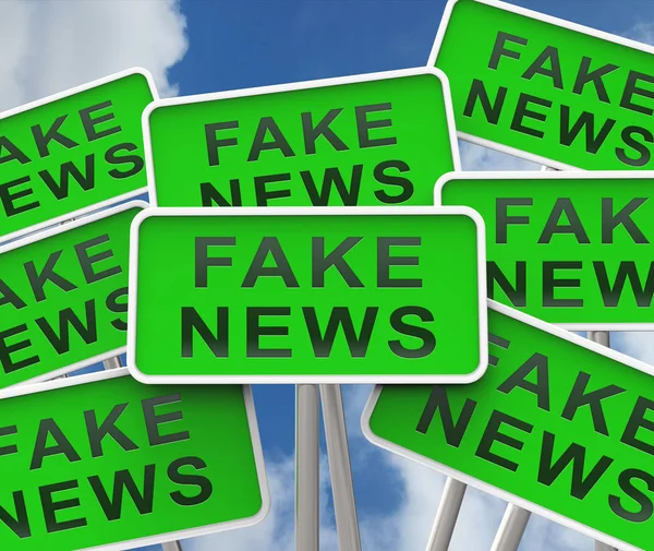 Notícias Falsas Ícone Sinais Significa Desinformação Desinformação Online Fraude Informações — Fotografia de Stock
