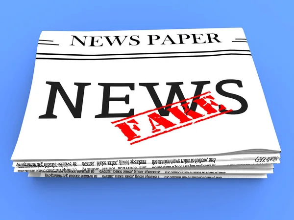 Fake News Newspaper Shows Media Hoax And Misinformation. Lies In Journalism And False Facts - 3d Illustration