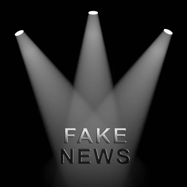 Fake News Icon Lights Significa Desinformação Desinformação Online Fraude Informações — Fotografia de Stock