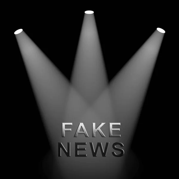 Fake News Icon Lights Berarti Misinformation Disinformation Dalam Bahasa Inggris — Stok Foto