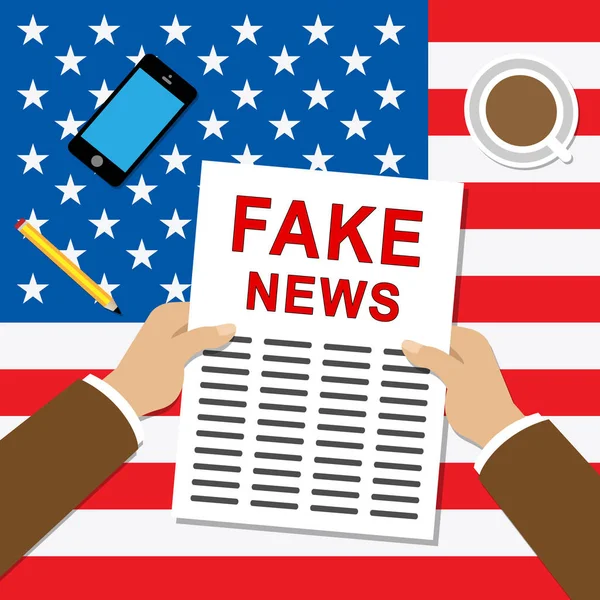 Periódico Noticias Falsas Muestra Engaño Desinformación Los Medios Mentiras Periodismo — Foto de Stock