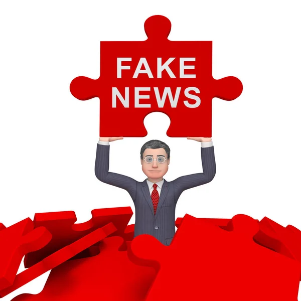 Fake News Media Depicts Online Hoax Misinformation Lies Journalism False — Stock Photo, Image