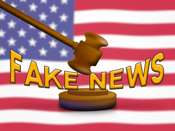 Fake News Ikone Gabel Bedeutet Fehlinformation Oder Desinformation Online Falschmeldung — Stockfoto
