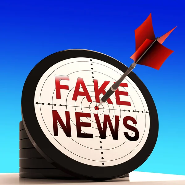 Fake News Icon Target Means Misinformation Disinformation Online Hoax Misleading — Stock Photo, Image