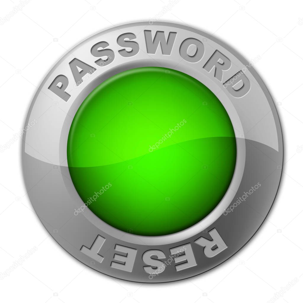Reset Password Button To Redo Security Of PC. New Code For Securing Computer - 3d Illustration