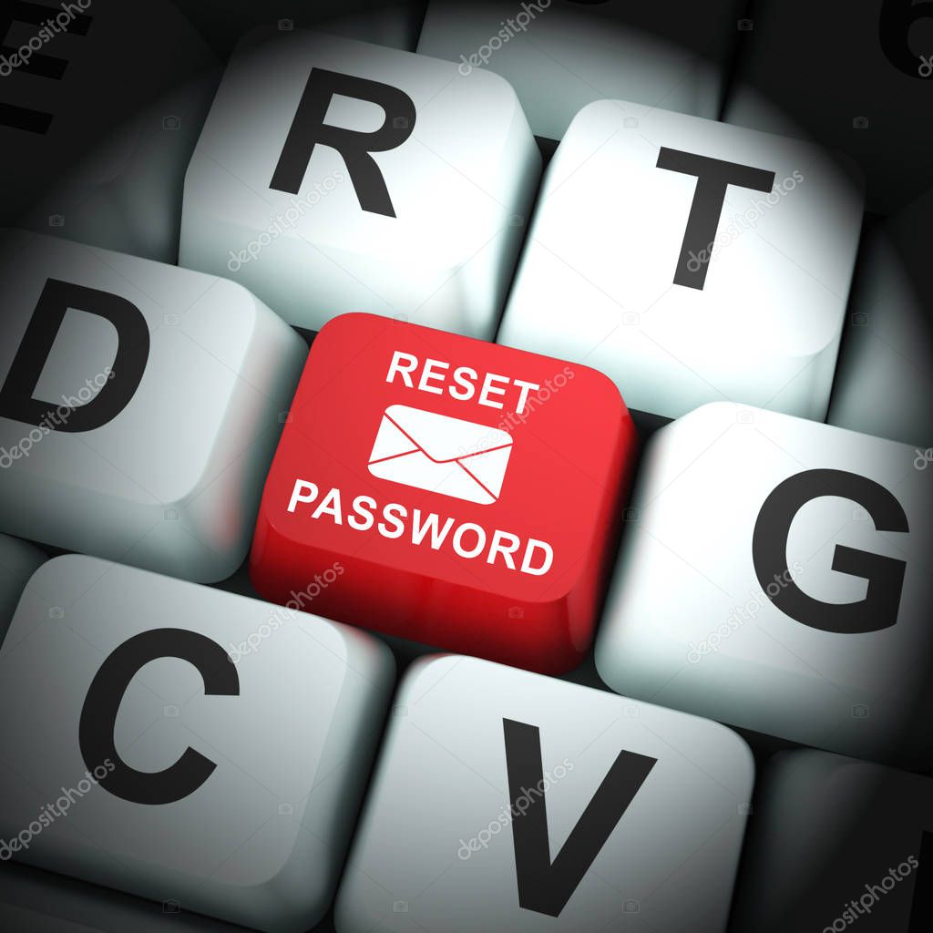 Reset Password Keyboard Key To Redo Security Of PC. New Code For Securing Computer - 3d Illustration