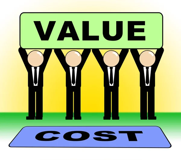 Cost versus Value Sign Portrays Spending vs Benefit Received - 3 — стоковое фото