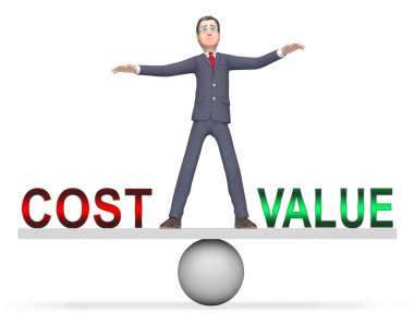 Maliyet Vs değer işadamı dönmek üstünde yatırım ROI - 3d gösterir 