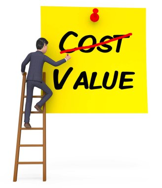 Maliyet Vs değeri Not dönmek üstünde yatırım ROI - 3d Illustr gösterir