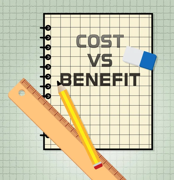 Beneficio versus costo libro significa valor ganado sobre el dinero gastado - 3 —  Fotos de Stock