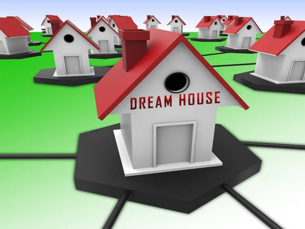 Dům snů nebo Dreamhouse ikony znázorňuje ideální ubytování pro vás - — Stock fotografie