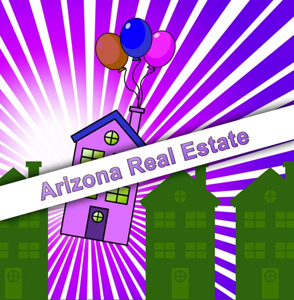Arizona Real Estate Icon Shows Southwestern Property In The Usa — Stock Photo, Image
