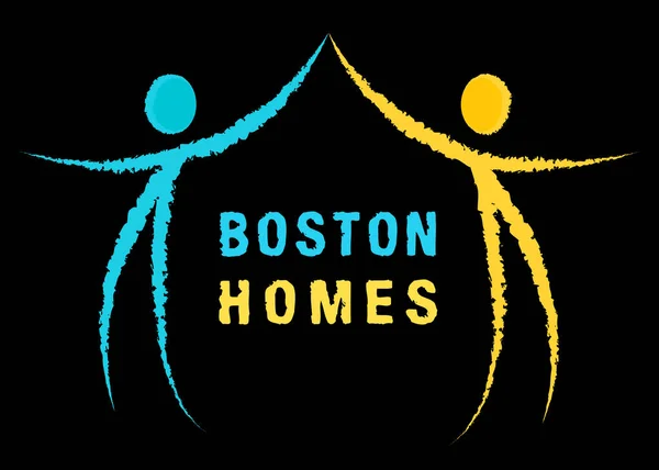 Boston nieruchomości ikona reprezentuje obiekt w Massachusetts 3d — Zdjęcie stockowe