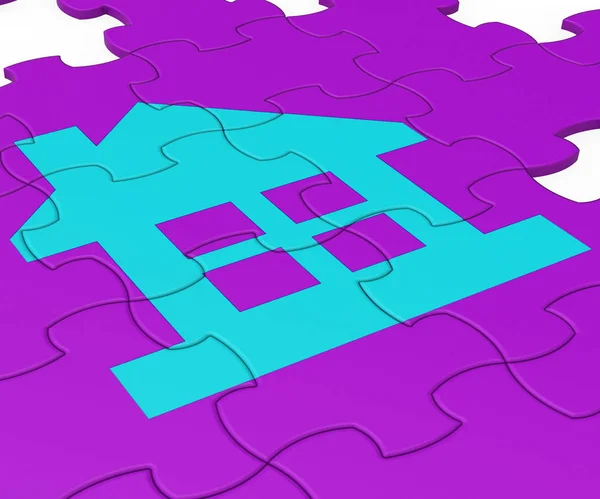 Dreamhouse Jigsaw Means Finding Your Dream House Or Apartment - — Stock Photo, Image