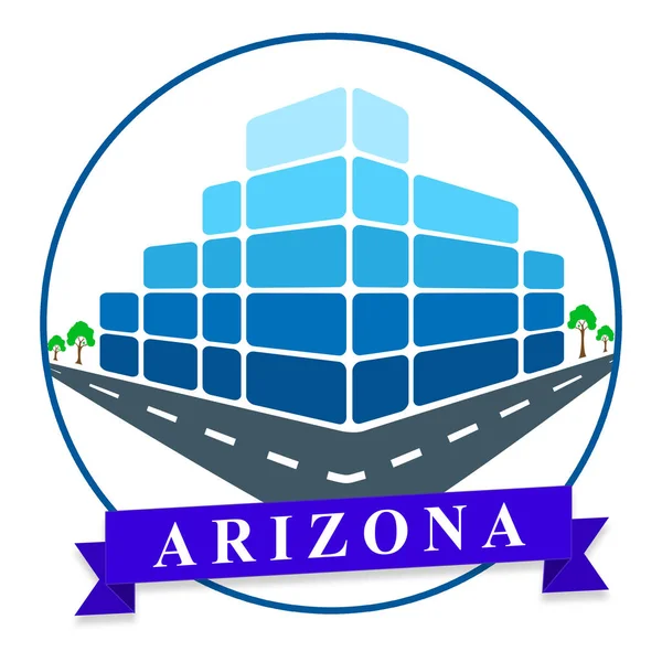 Arizona Property Icon Shows Real Estate Broker In Az 3d Illustra — Stock Photo, Image