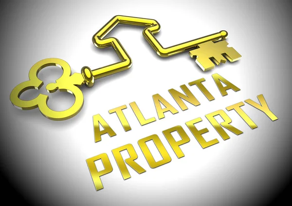 Atlanta nieruchomości klucz pokazuje inwestycji w nieruchomości w Georgia 3d — Zdjęcie stockowe