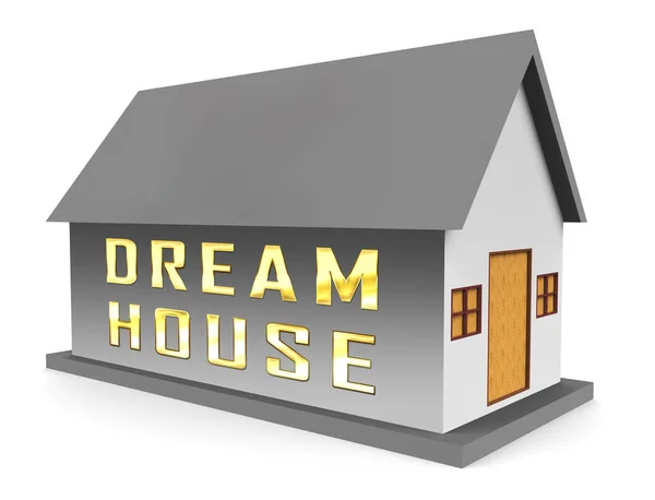 Wymarzony dom lub Dreamhouse ikona przedstawia obiekt idealny dla Ciebie - — Zdjęcie stockowe