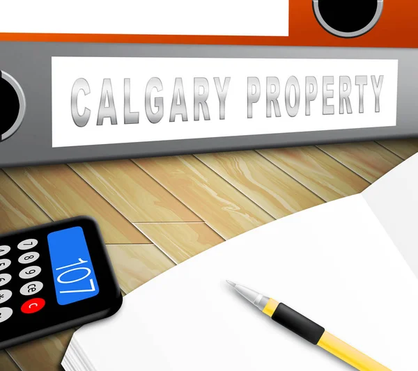 Carpeta de bienes raíces de Calgary muestra propiedad en venta o alquiler en Al — Foto de Stock