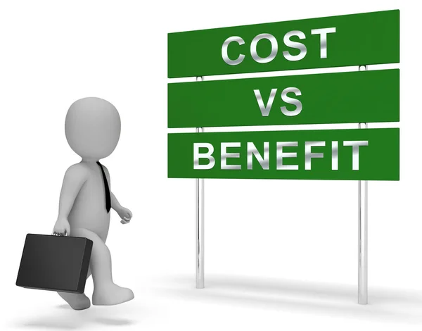 Coste vs. signo de beneficio significa comparar el precio con el valor - 3d Il — Foto de Stock