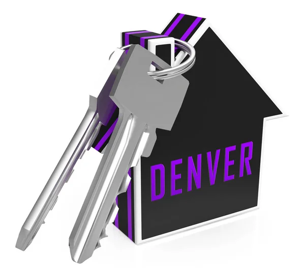 Denver Real Estate klíče ilustruje Colorado vlastnost a investovat — Stock fotografie
