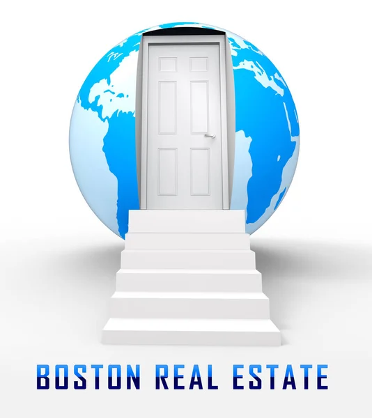 Boston Globe nieruchomości reprezentuje obiekt w Massachusetts 3d — Zdjęcie stockowe