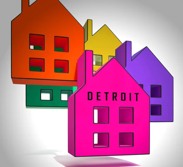 Detroit nieruchomości ikon przedstawia zakup mieszkalnych w Colorado — Zdjęcie stockowe