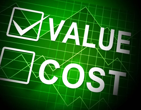 Kosten versus waarde grafiek geeft rendement op investering Roi - 3d Illust — Stockfoto