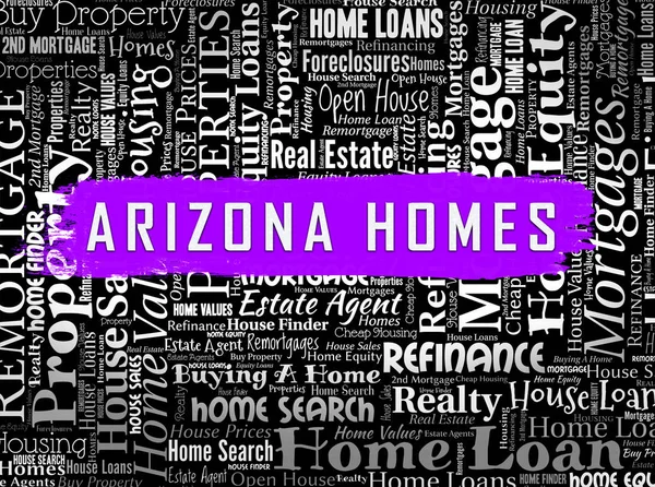 Arizona vlastnost Wordcloud ukazuje realitní makléř v Az 3d Ill — Stock fotografie