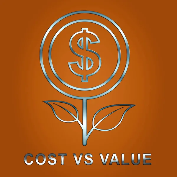 Kosten Versus waarde bloem portretteert uitgaven vs voordeel ontvangen - — Stockfoto