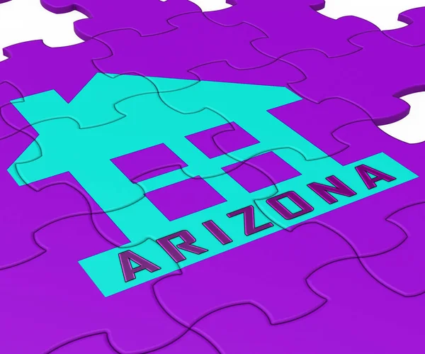 Arizona Real Estate Jigsaw Represents Purchasing Or Buying In Az — Stock Photo, Image