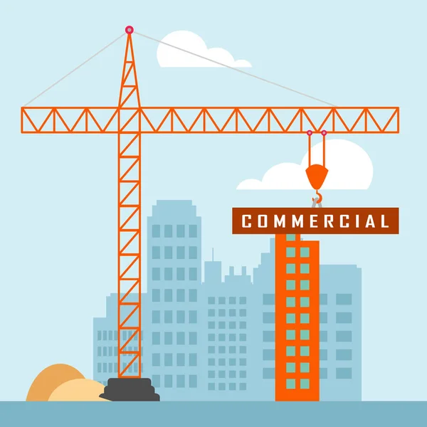 Commercial Real Estate Construction Represents Property Leasing — Stock Photo, Image