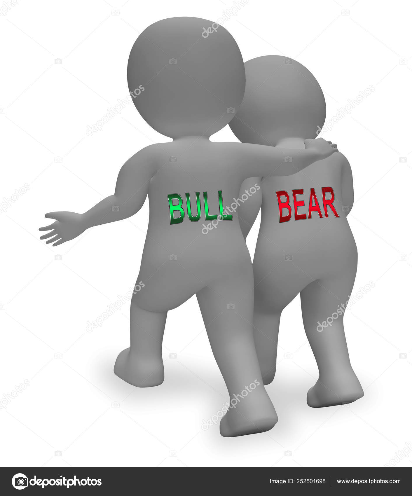 Bull Vs Bear Market Men Means Profit Or Loss Investment Trading - 