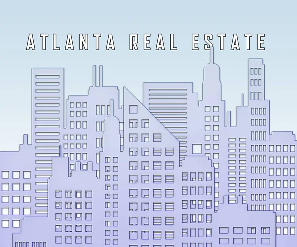 Atlanta Real Estate şehir Konut yatırım ve sahibi temsil eder — Stok fotoğraf